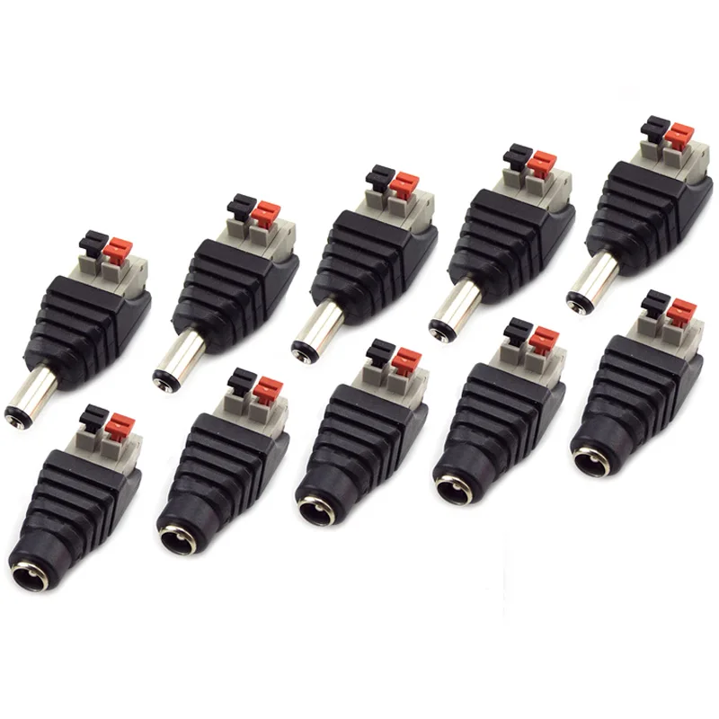5 uds DC macho + 5 uds conector hembra DC 2,1*5,5mm adaptador de conector de clavija cable A7 - imagen 2