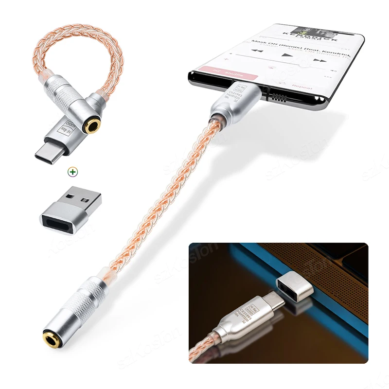 Amplificador de auriculares tipo C a 3,5mm CX31993 MAX97220 decodificador de Audio de doble Chip IEM AMP adaptador de teléfono inteligente para iPhone15 Samsung - imagen 2