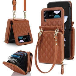 Funda Cuero Samsung Galaxy Z Flip 5 / 4 / 3 con Correa y Monedero