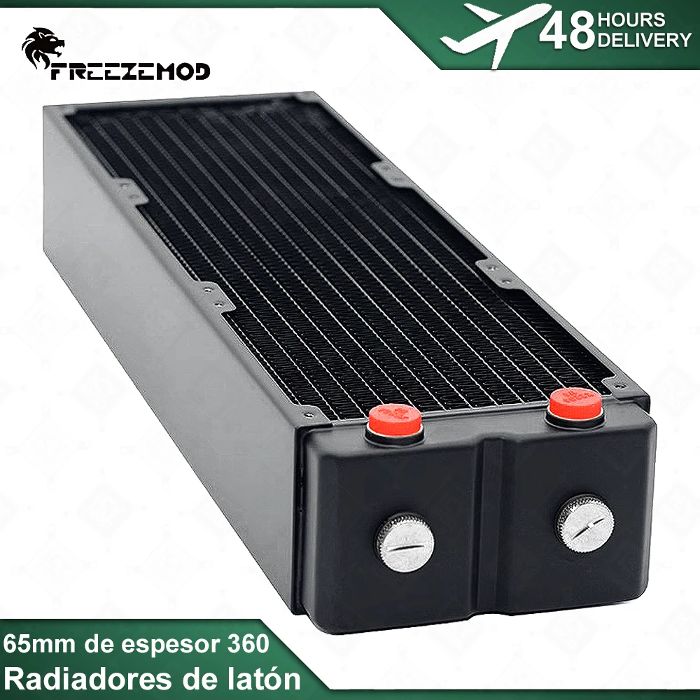 Radiador de latón de 65mm de espesor y 360mm, refrigeración por agua para ordenador FREEZEMOD, fila de disipador de calor de Triple capa, TSRP-HP65-360 independiente de dos capas