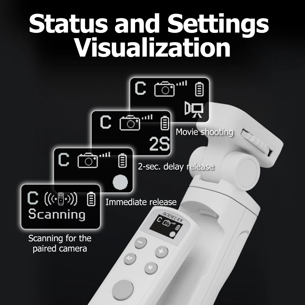 HG-100TB trípode de agarre recargable inalámbrico liberación remota del obturador para Canon R3 R5 R6 R7 R8 R10 R50 R100 RP G7XIII G5XII SX70HS - imagen 3