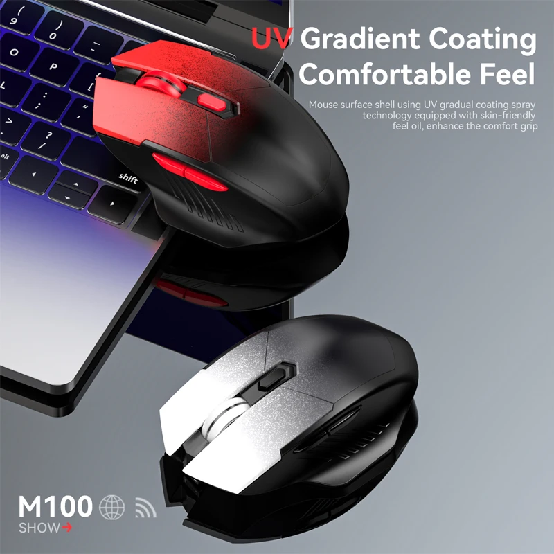 Ratón inalámbrico silencioso Warvank M100 Plug and Play ergonómico Bluetooth ratón de oficina ratón para juegos portátil de escritorio Universal - imagen 2