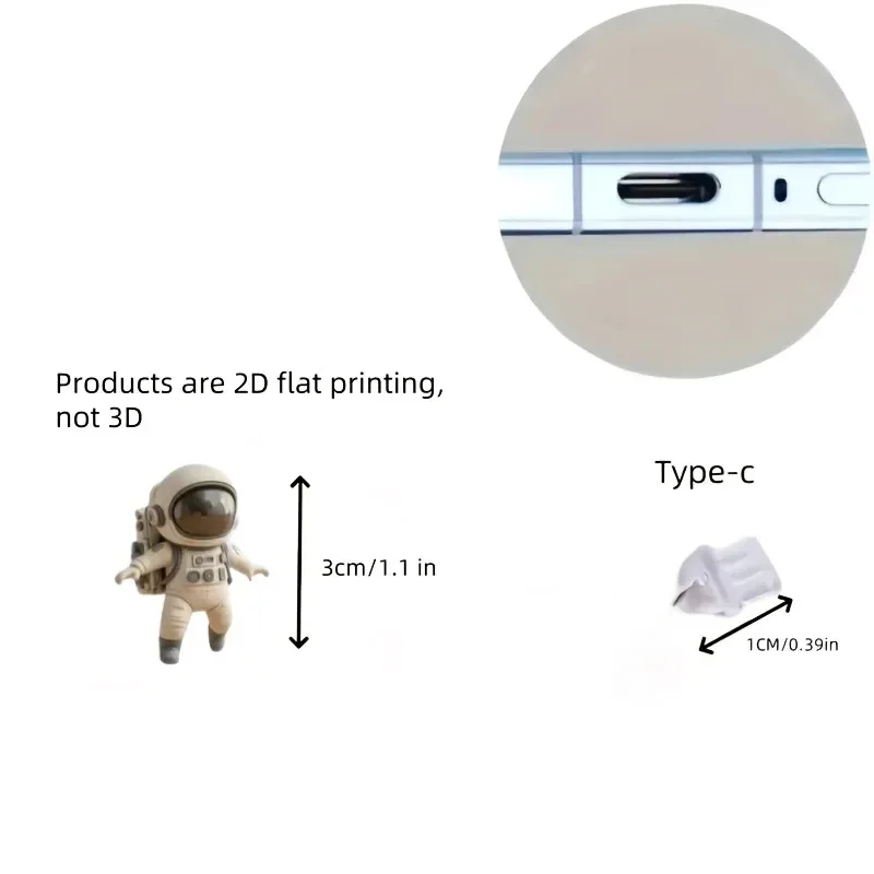 Accesorios de enchufe antipolvo para teléfono, astronauta, planeta, decoración, colgante para Iphone, Samsung, puerto de carga tipo c, nuevo 2025, 1 ud.
