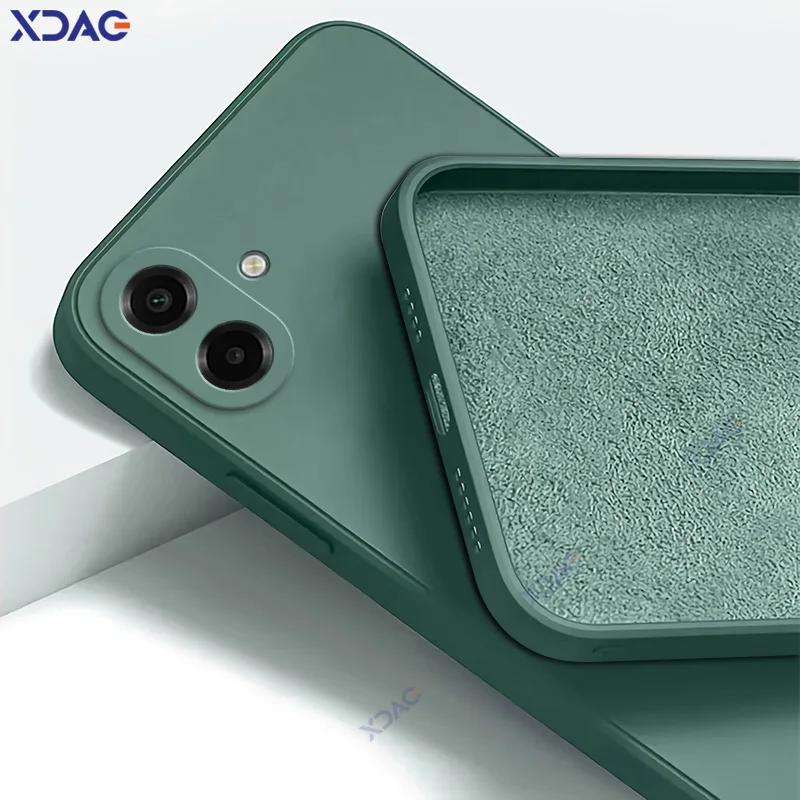 Funda de lujo para teléfonos móviles Samsung Galaxy A07, protección de cámara SamsungA07, funda suave de moda, armadura cuadrada de silicona líquida - imagen 3