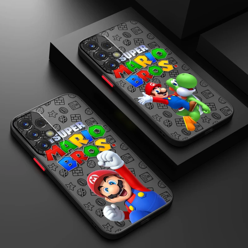 S-Super m-marios b-bros lindo esmerilado translúcido para Samsung Note 20 A35 A03 A54 A31 A22 A34 A14 A24 A04 A55 5G TPU funda de teléfono - imagen 2