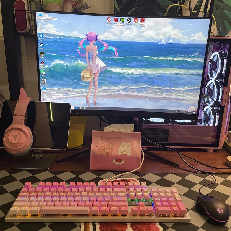 Teclas PBT de perfil OEM con gradiente de arcoíris para teclado mecánico para jugar Cherry MX Switch, teclas personalizadas RGB retroiluminadas - imagen 3