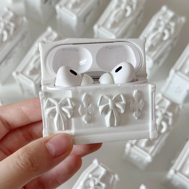 Funda para auriculares de ataúd pequeño, funda decorativa para auriculares de resina 3d en blanco y negro, funda protectora diseñada personalizada para Airpod Pro Y2K - imagen 5