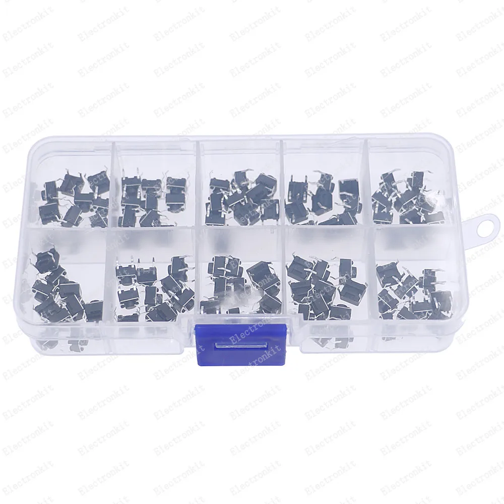 100 Uds 6*6*5mm caja de Kit de interruptor de botón táctil momentáneo - imagen 4