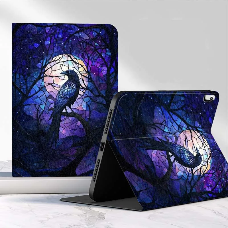 Funda de noche estrellada con diseño de pájaros y árboles para iPad Pro Mini 1, 2, 3, 4, 5, 6, 7, 7. a generación, 12,9, 10,5, 13, 11, 7,9, 8,3, M4 pulgadas - imagen 2