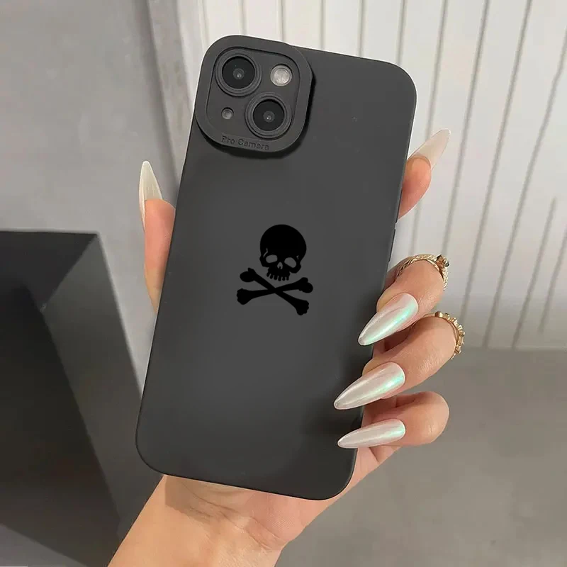 Funda con estampado de calavera negra y diablo sonriente para Samsung Galaxy A15 A35 A55 A14 A34 A54 A33 A53 A52S S24 Ultra S23 S22 Plus S21 FE