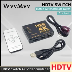 Conmutador HDMI 4K con mando a distancia IR