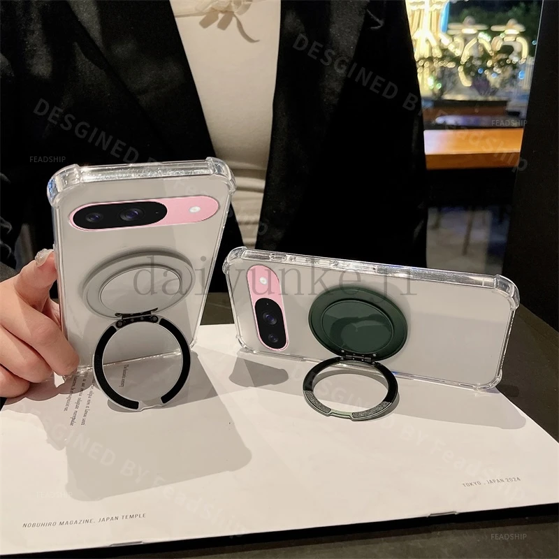 Funda de teléfono magnética para Google Pixel 9 7 8 6 Pro, funda suave de silicona transparente Pixel 7A 6A 9A 8A con película de pantalla de soporte - imagen 3