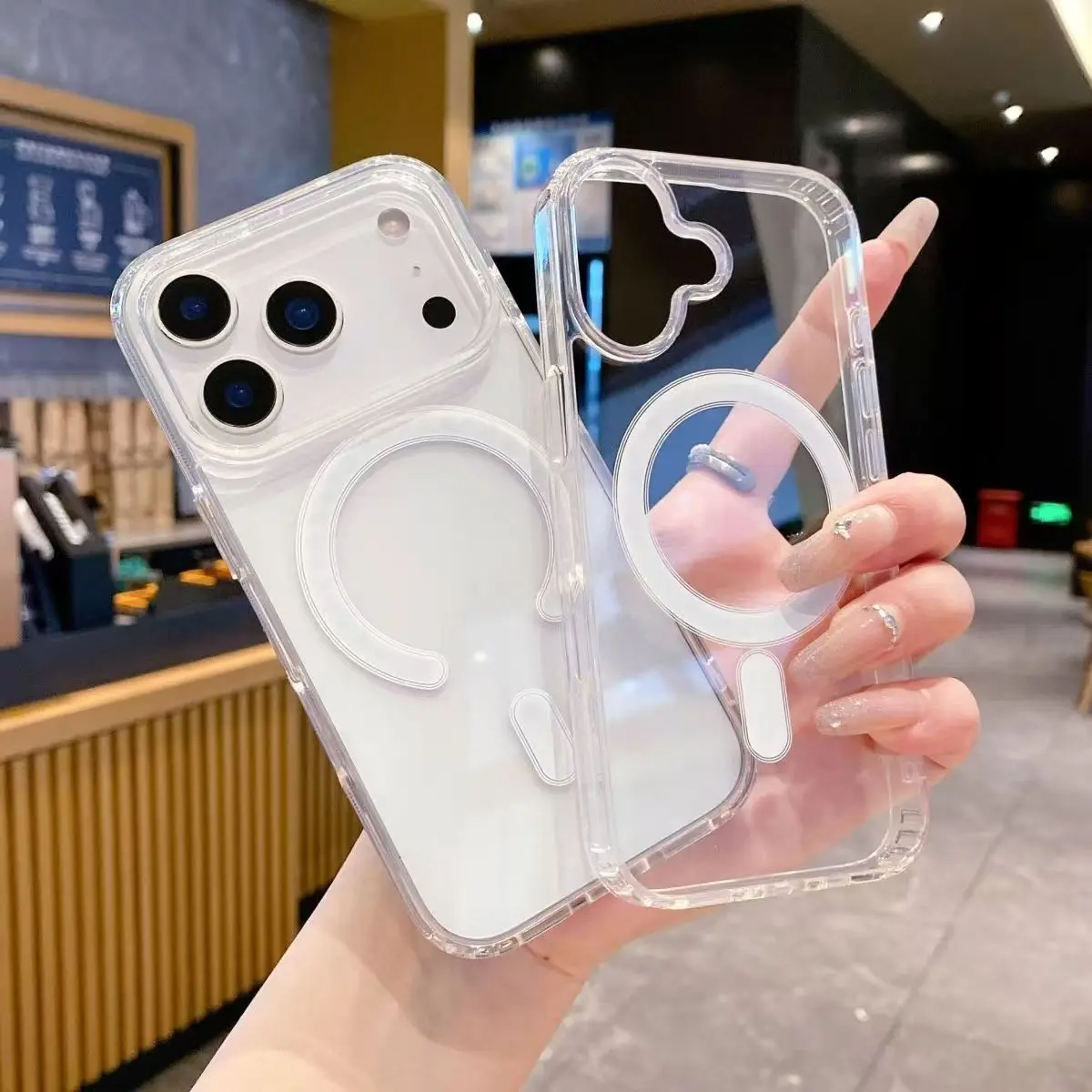Funda de carga inalámbrica Magsafe cristalina para iPhone 17 Pro Max, funda para iphone 17 Air 16 15 14 Plus 13 12 11 Pro Max - imagen 3