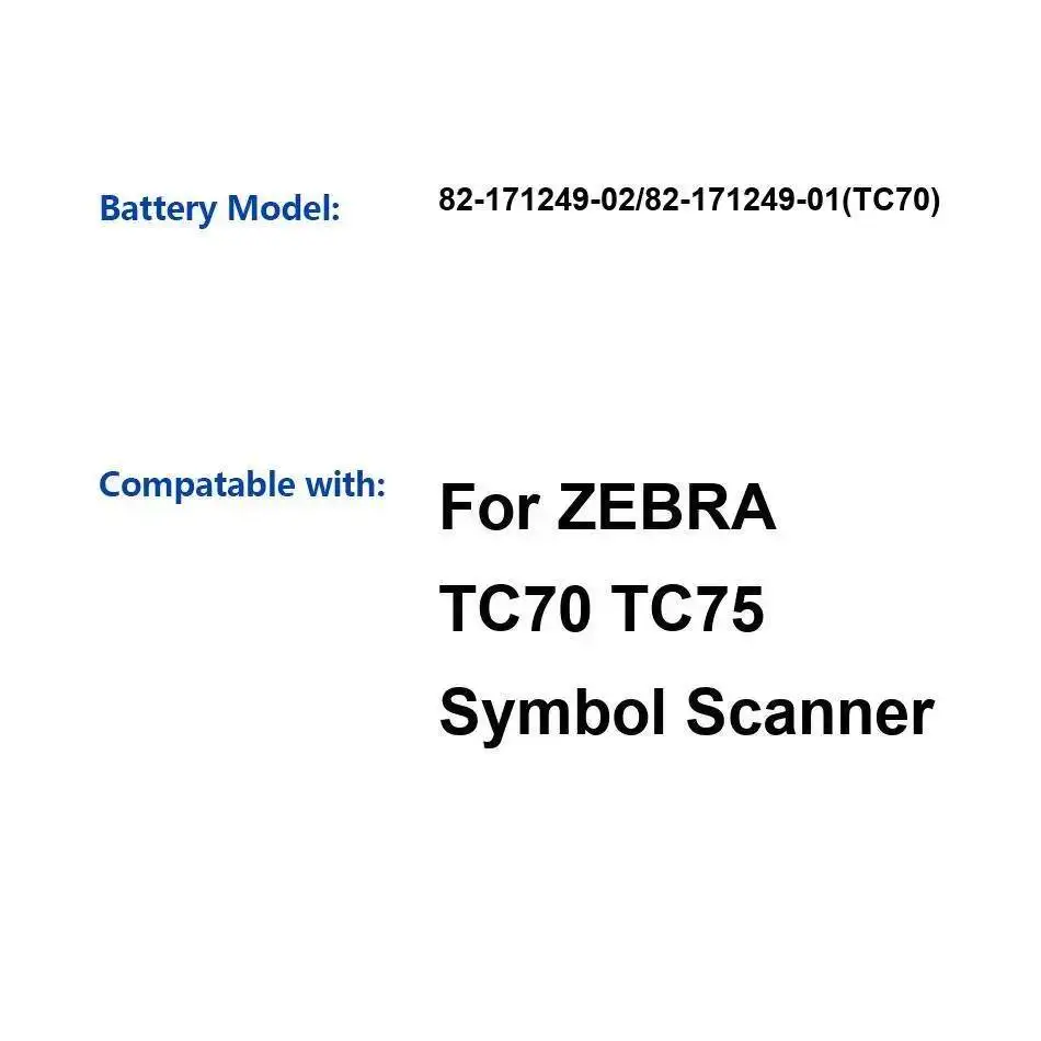 Batería 2280mAh-6700mah para Zebra L405 QL420 Plus ZQ310 ZQ320 TC800 TC8000 EC50 EC55 ET50 ET55 ET51 ET56 TC20 TC25 TC70 TC75