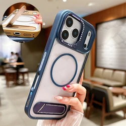 Funda iPhone 17/16/15 Transparente Magnética con Soporte Invisible