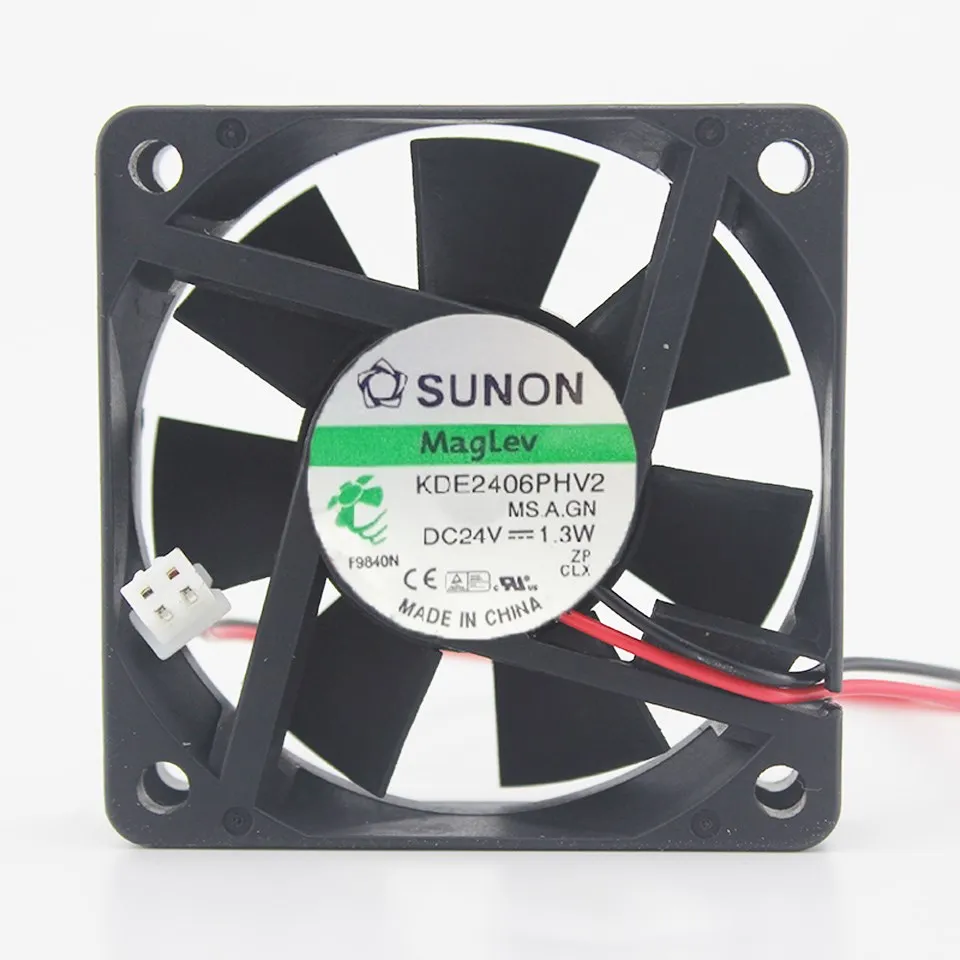 KDE2406PHV2 6015 60mm 24V DC 1,3 W maglev IPC ventilador de refrigeración axial para SUNON, 1 unidad