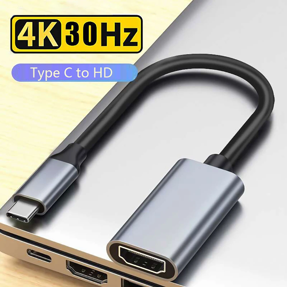 Adaptador USB tipo C a HDMI 4K 60Hz USB C USB3.1 macho a HDMI hembra Cable convertidor para ordenador portátil tableta TV MacBook