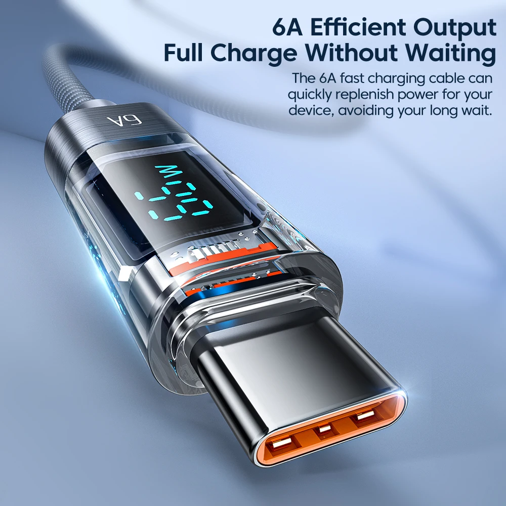 Toocki-Cable USB tipo C 6A para Huawei Mate 40 Pro, cargador de carga rápida de 66W, Cable USB A a USB C para Xiaomi 13 Oneplus Realme Oppo - imagen 4