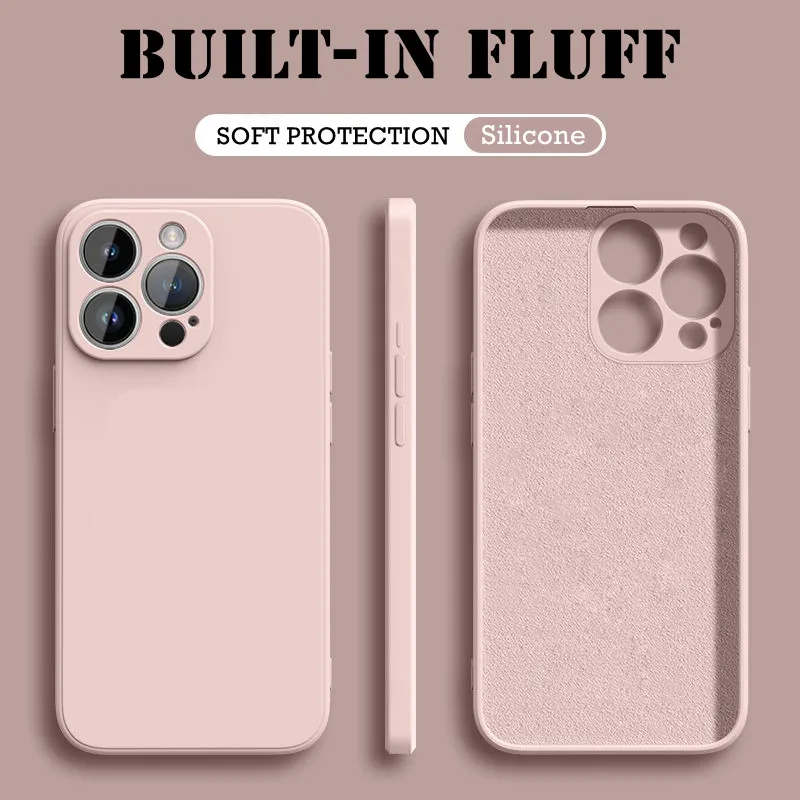 Funda de teléfono de silicona suave cuadrada a la moda para iPhone 17 Pro Max 16 15 14 Plus 13 mini 17 Air 16e cubierta integrada a prueba de golpes - imagen 2