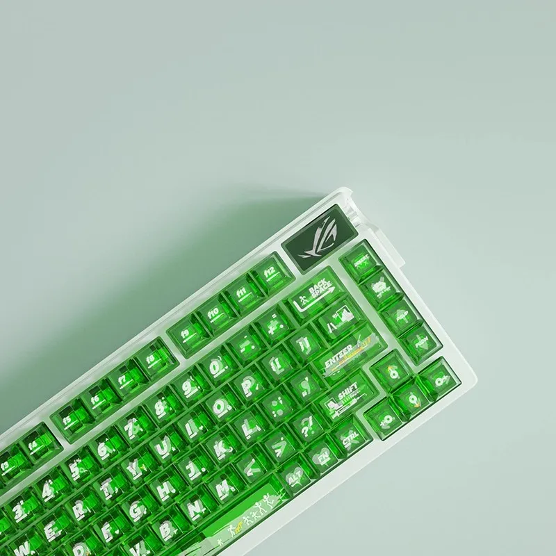 Teclas con tema verde transparente, 115 teclas, perfil de cereza para PC, tapas de teclado para juegos personalizadas para regalo de teclado mecánico wooting - imagen 3