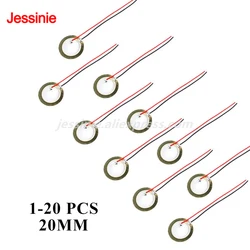 Disco piezoeléctrico de cerámica de 20 mm con cable para zumbador