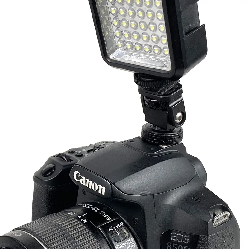 Soporte de Monitor con zapata fría para monitores de campo de cámara, soporte de montaje ajustable de 180 grados con micrófono y luz de vídeo - imagen 5