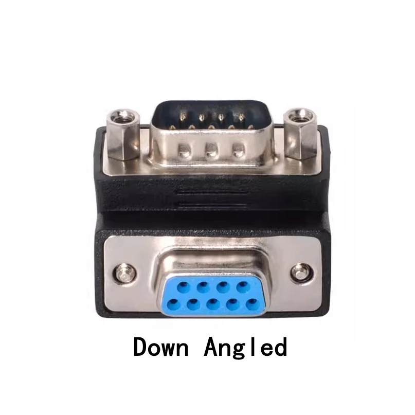 Adaptador de conector macho a hembra DSUB de 9 pines con puerto serie RS232 DB de curva hacia arriba y hacia abajo con adaptador de tornillo de 90 grados - imagen 4