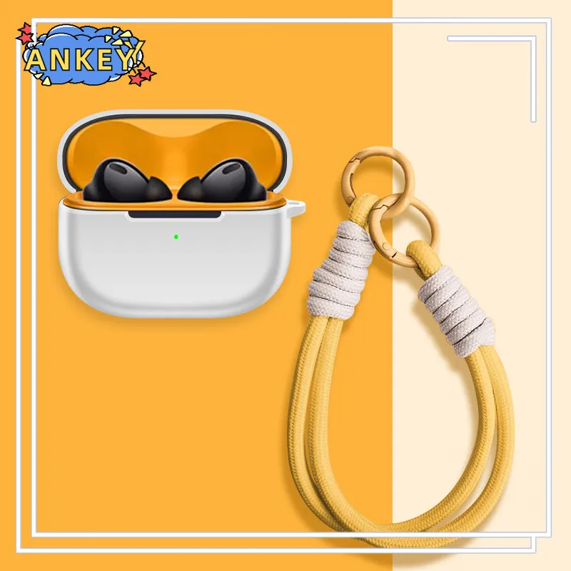 Funda protectora de silicona suave para IQOO TWS 2, carcasa portátil resistente a los arañazos y a los golpes con cordón mosquetón - imagen 5