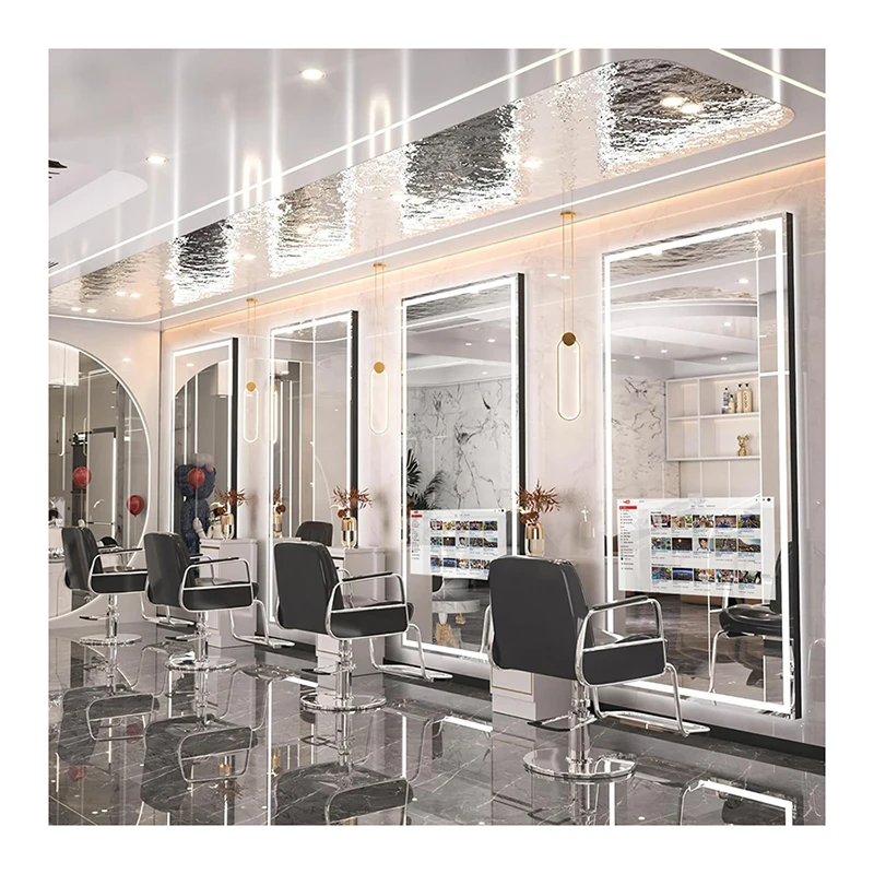 Espejo LED de longitud completa para gimnasio, pantalla táctil con Tv, espejo mágico para baño, entrenamiento, Fitness, apartamento, salón, espejo inteligente rectangular - imagen 2