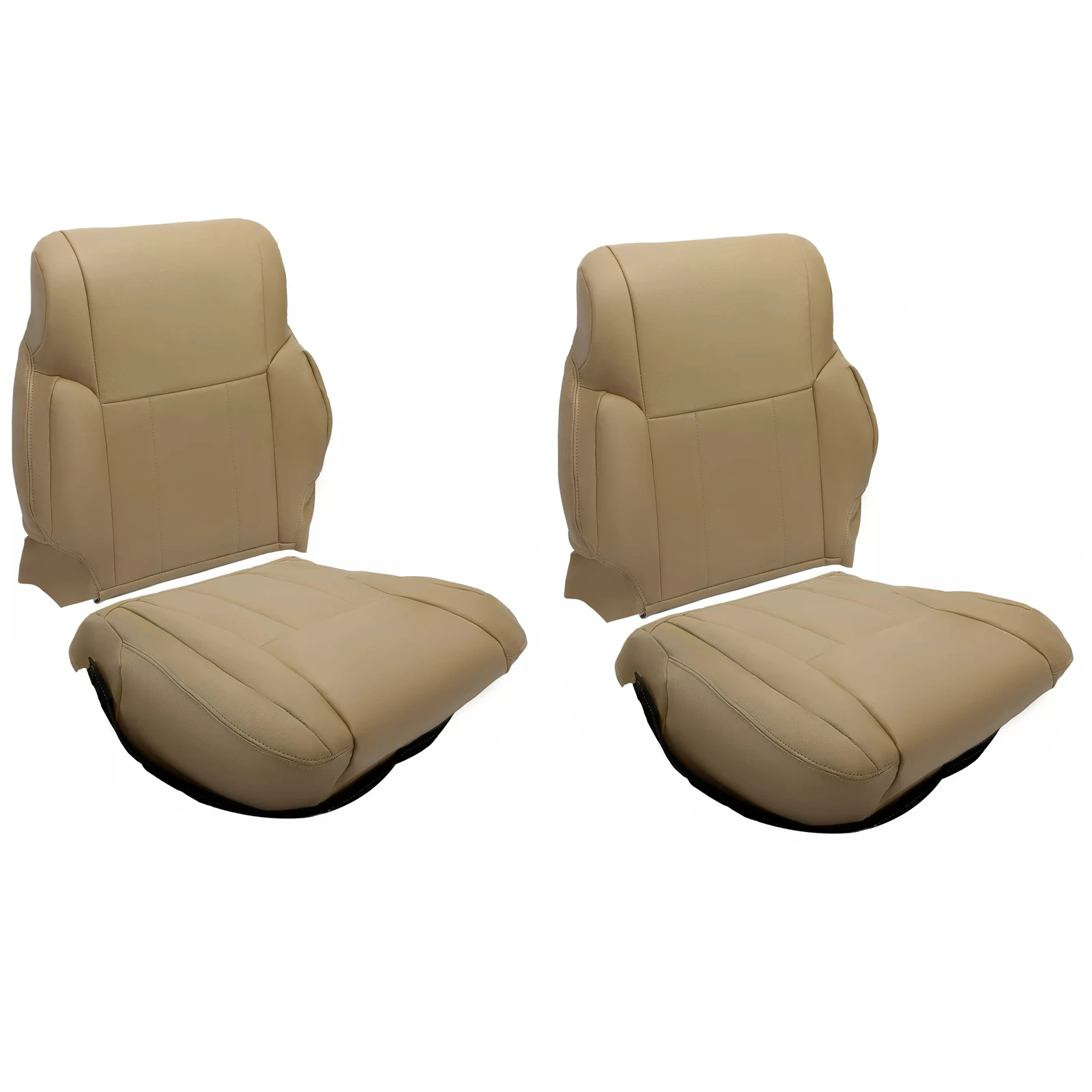 Cubierta de asiento de cuero superior e inferior para Conductor de coche, reemplazo embellecedor para Toyota 4runner 1996-2002, accesorios para automóviles nuevos, 4 unids/set - imagen 3