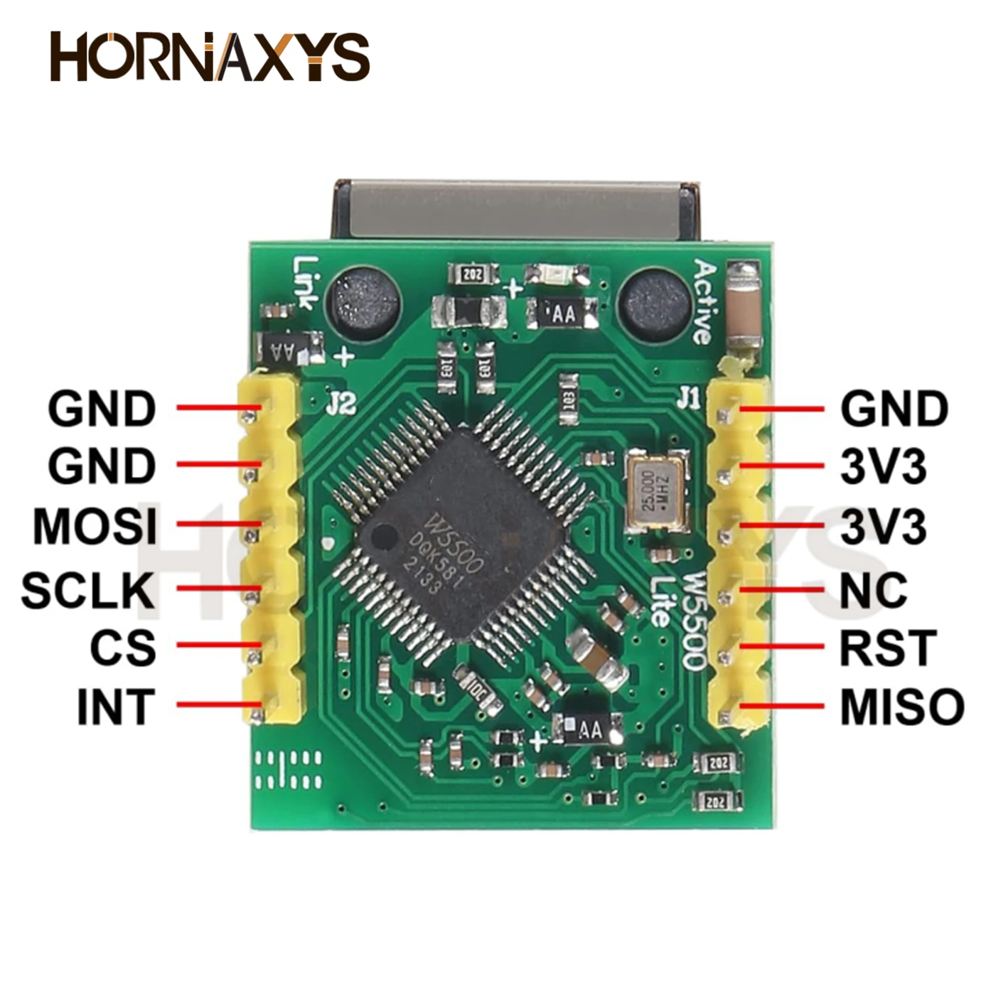 Módulo de red Ethernet W5500 SPI a LAN, interfaz TCP IP 51 STM32 3,3 V 5V para Arduino WIZ820io RC5, Internet de las cosas, 1-5 uds. - imagen 2