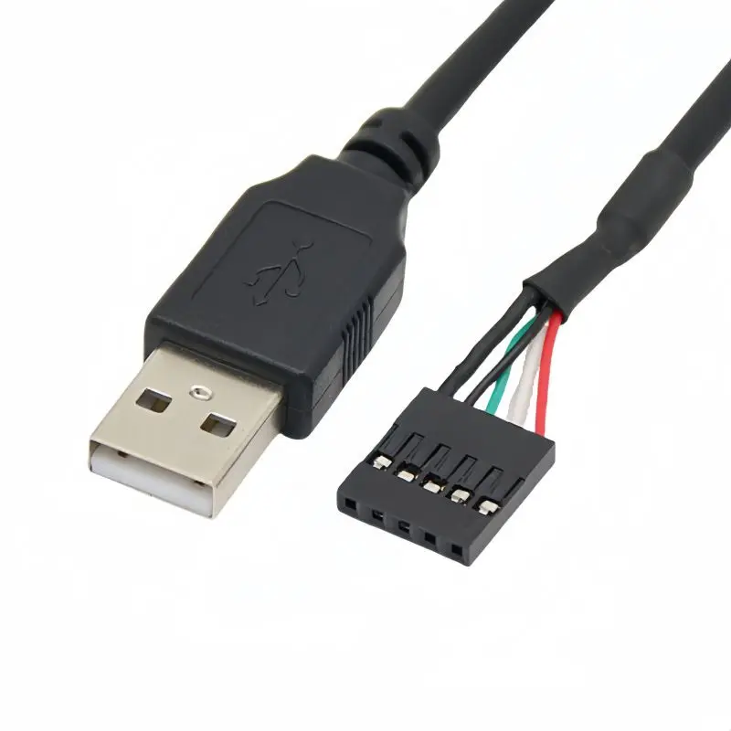 Cable USB macho único de 30cm, placa base, Cable USB a USB, DuPont, 5 pines hembra, espaciado de 2,54mm a USB A macho, Cable adaptador de datos - imagen 4
