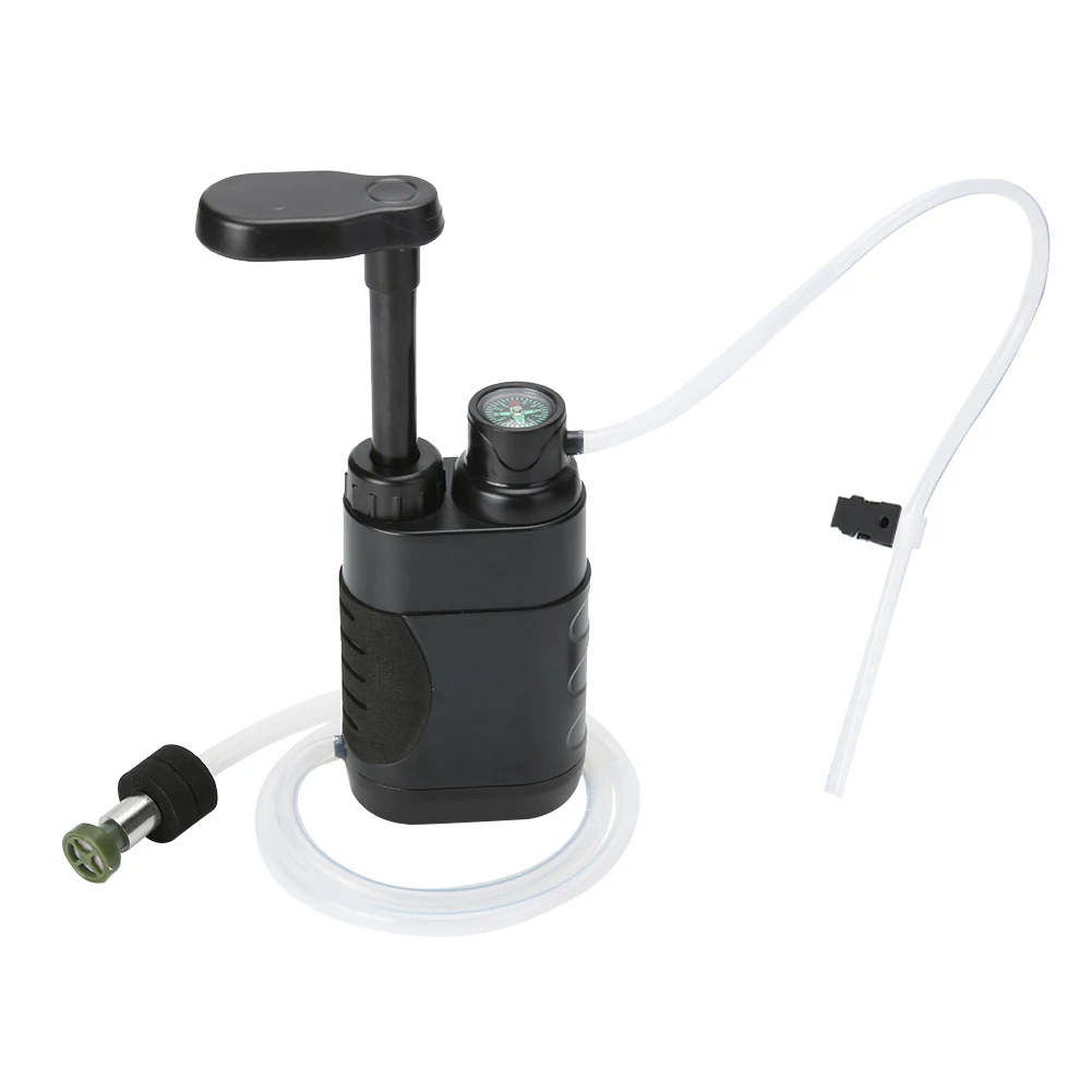Purificador de agua potable Equipo de filtrado de agua portátil Bomba de filtro de agua manual 1400 ml/min para emergencias de supervivencia - imagen 4