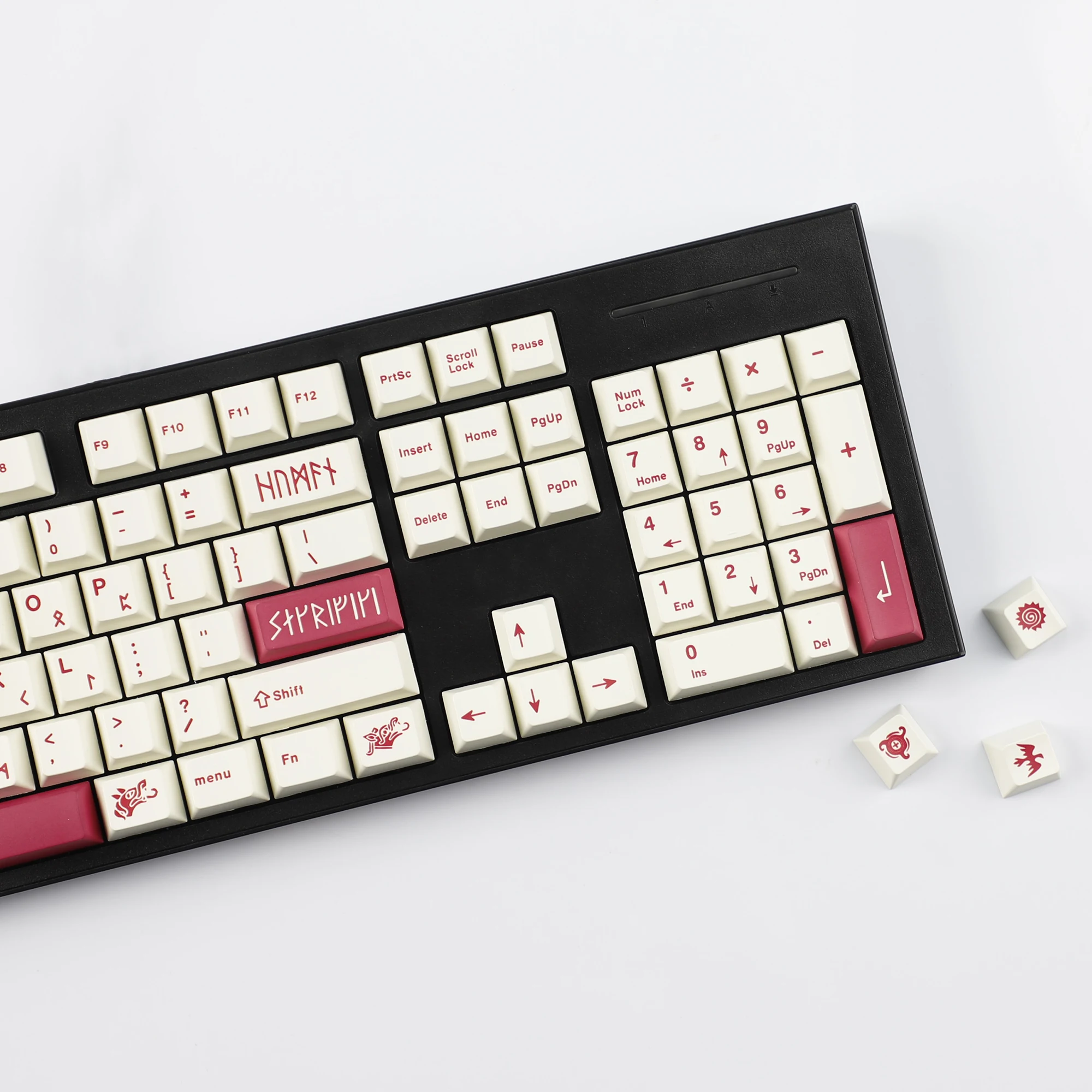 YMDK 141 teclas tema de sacrificio de sangre tinte Sub PBT teclas de perfil de cereza para teclado mecánico para juegos MX 61/64/75/87/98/104/108 - imagen 5