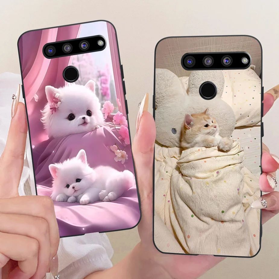 Para LG V50 ThinQ 5G funda LM-V500N lazo de lujo flores cubierta pintada para LG V50s ThinQ 5G funda de silicona suave para LG V40 ThinQ bolsas - imagen 2