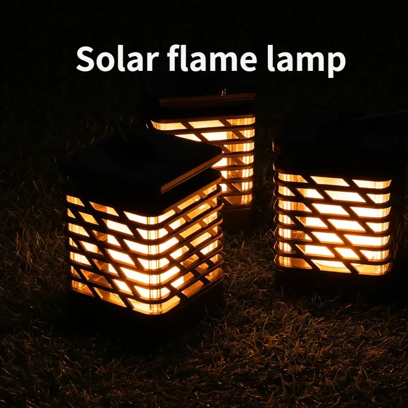 Lámpara de llama Solar con 12 LED para paisaje, lámpara de césped con inserción en el suelo, lámpara de pared decorativa de ambiente para patio al aire libre - imagen 2