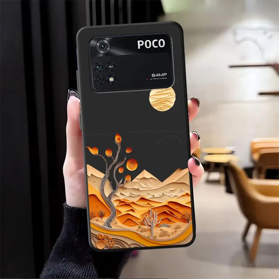 Funda de teléfono suave negra para Xiaomi Poco X3 X4 X5 X7 Pro M3 M4 M7 Pro C71 F3 C40 C61 F1 C75 C50 M5 suspensión de cielo de verano - imagen 4