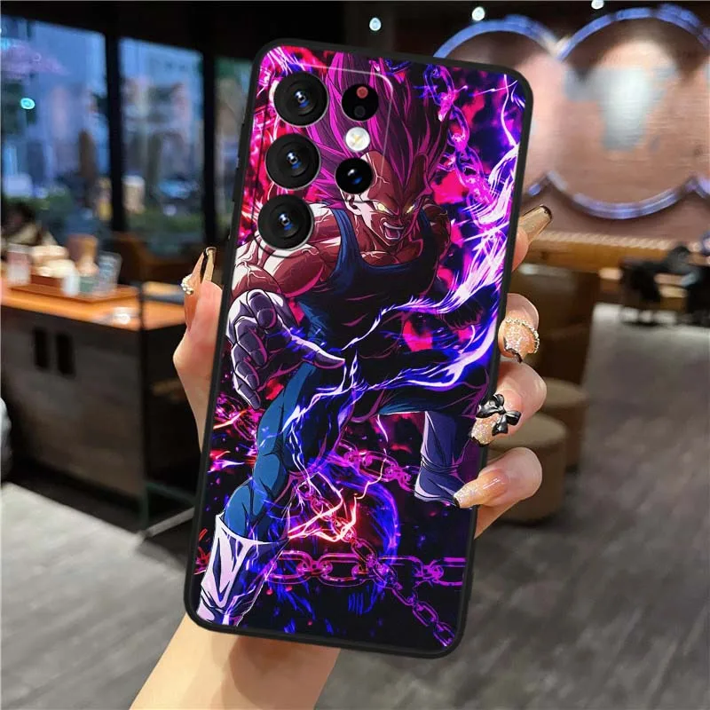 Funda de teléfono negra de Anime d-dragon Ball Vegeta IV para Samsung S25 S24 S23 S22 S21 S20 Lite FE Plus Ultra 5G - imagen 4