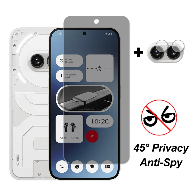 Para nada teléfono 2a Protector de pantalla de vidrio privacidad vidrio templado película protectora de lente de cámara de teléfono para nada teléfono 2a Plus