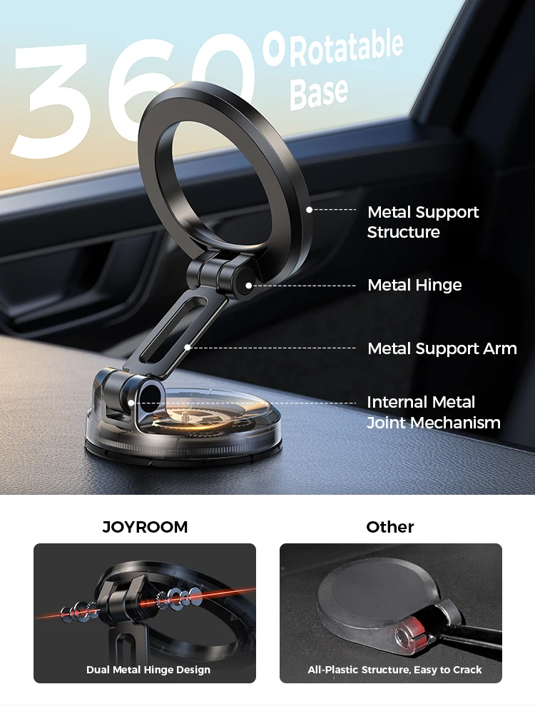 Joryoom soporte magnético para teléfono de coche soporte plegable Universal fuerte para teléfono para coche para iPhone 16 15 14 13 12 Pro Max JR-ZS505 - imagen 3