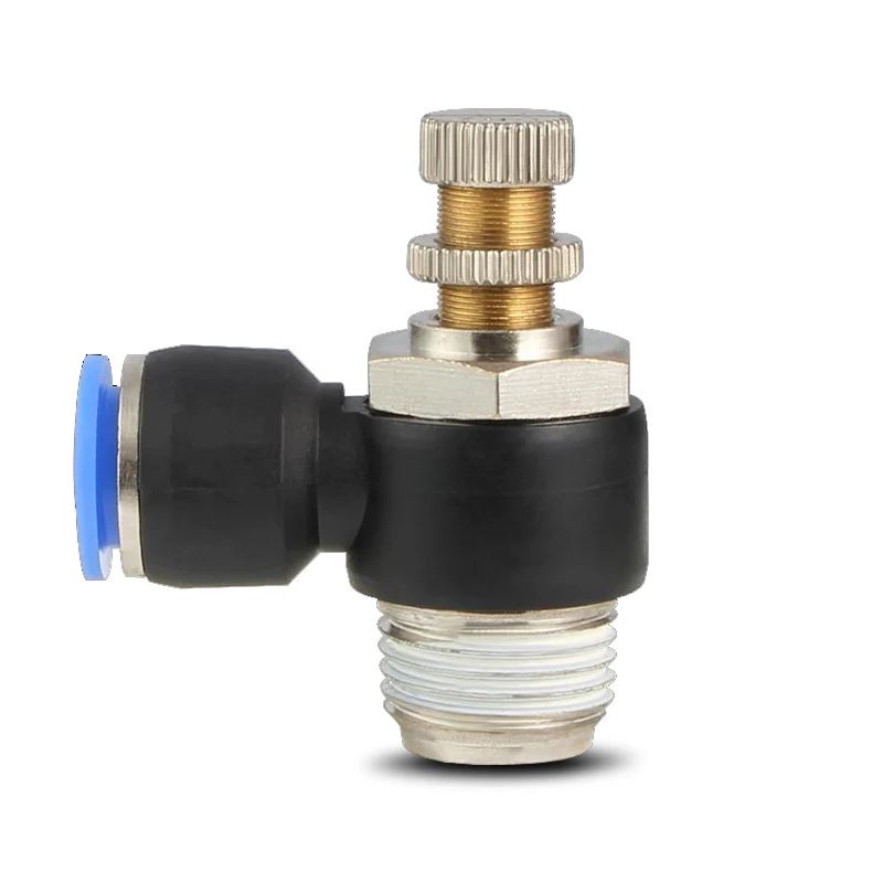 5 uds SL tipo 4 6 8 10 12mm conexión rápida conector neumático M5 1/8 "1/4" 3/8 "1/2" válvulas reguladoras de velocidad del aire válvula de acelerador - imagen 4