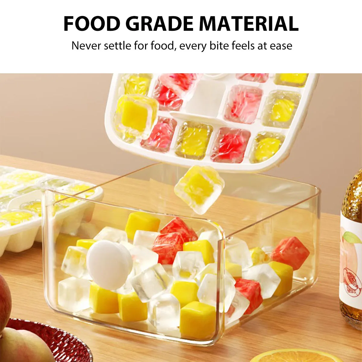 Molde para hacer cubitos de hielo de 48 rejillas, gran capacidad, helado de calidad alimentaria, molde para hacer cubitos de hielo, accesorios para el hogar, combinado con bebida de whisky y cóctel - imagen 4