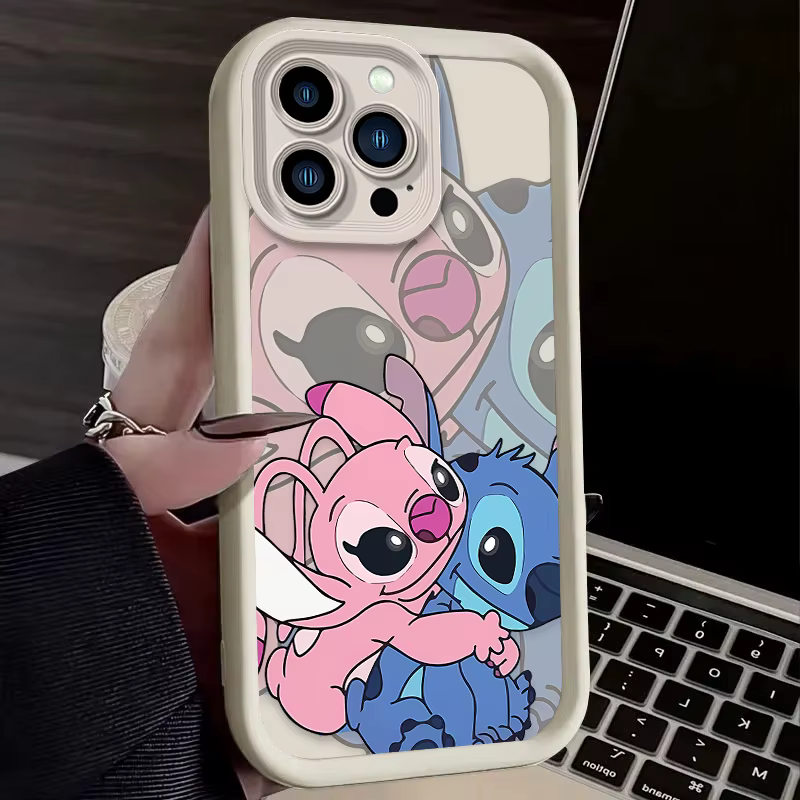 Funda de punto de Ángel bonito de Disney para iPhone 17 Air 16 16E 15 14 13 12 11 Pro Max X XS X S Max XR SE 2020 SE4 7 8 funda de silicona - imagen 5