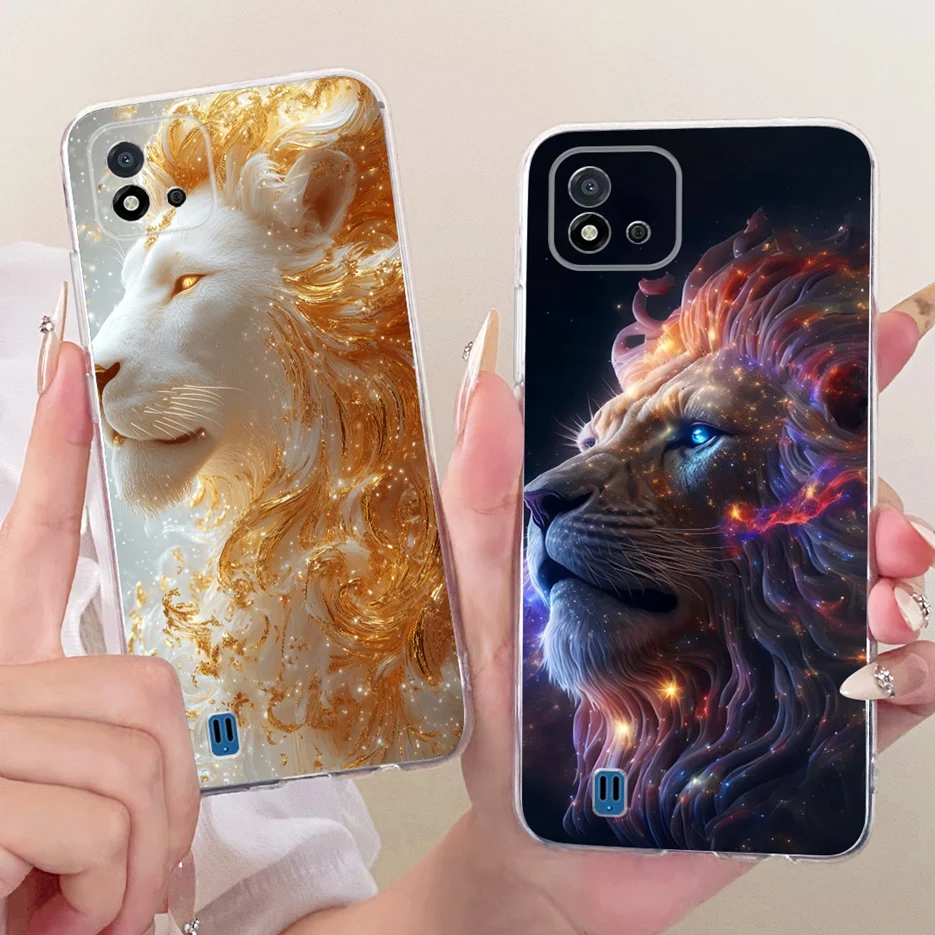 Para Realme C11 2021 funda RMX3231 flores coloridas cubierta pintada funda de teléfono de silicona suave para Realme C20 C 11 RealmeC11 2021 bolsas - imagen 4