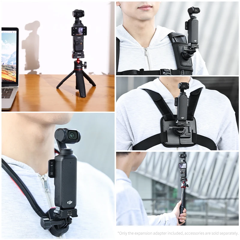 Ulanzi Adaptateur PK-10 Pocket 3 6 000 pour DJI Osmo Pocket 3 avec port de charge de type C pour sac à dos réinitialisation Neck Mount Chest Strap - imagen 4