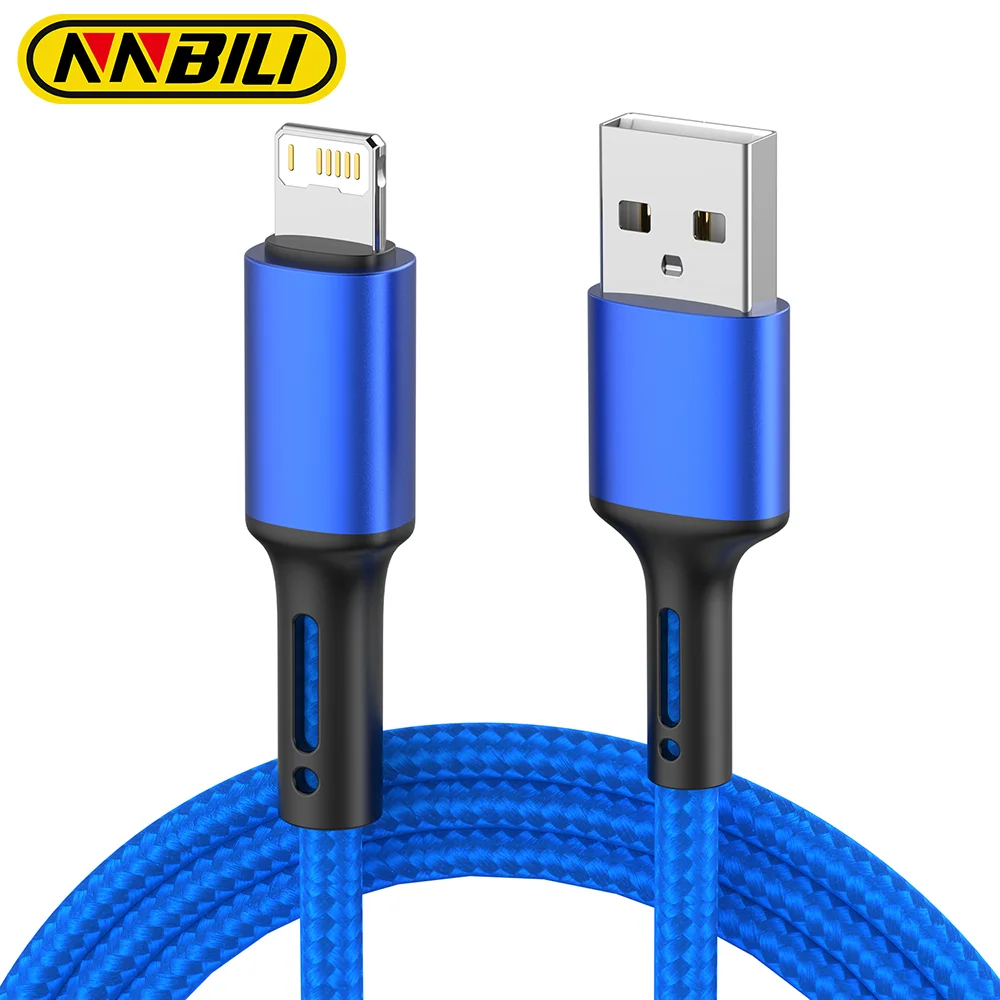 Cable USB NNBILI 3A para iPhone 14 13 12 11 Pro Max X XR 6s 7 8 Plus 3m 2m Cable de carga rápida para teléfono móvil Cable de cargador de datos
