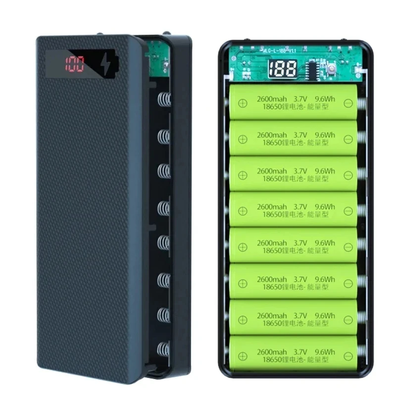 8/10*18650 banco de energía soporte de caja de batería portátil Dual USB tipo C carcasa de carga para iPhone Xiaomi Huawei 18650 fundas de batería - imagen 4