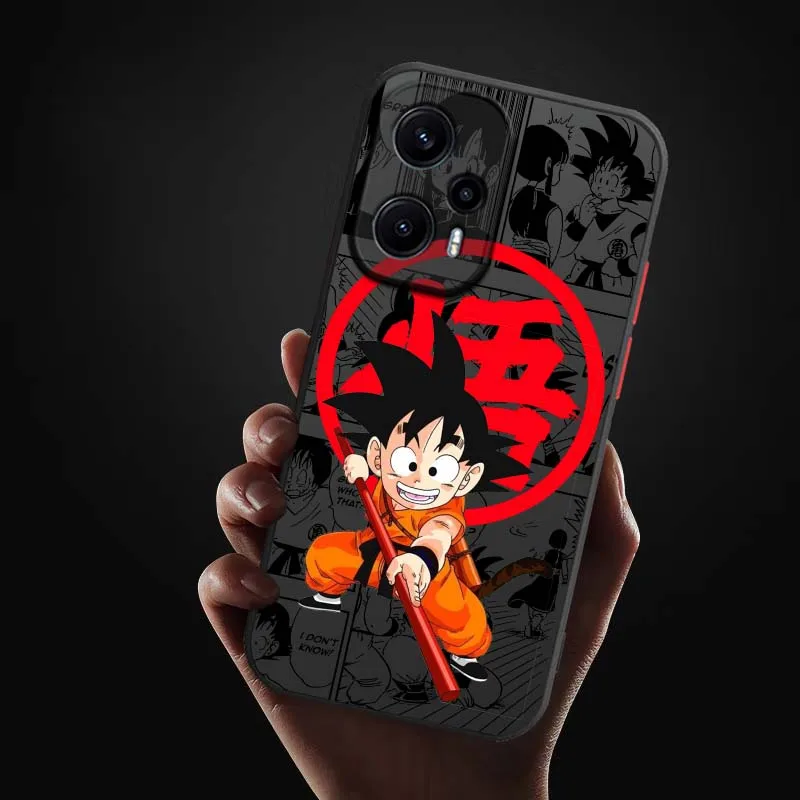 D-Dragon Ball dibujos animados Goku diversión para Xiaomi Poco X6 X5 X4 M6 M5 F6 F5 C65 Pro GT 5G funda de teléfono translúcida esmerilada - imagen 5