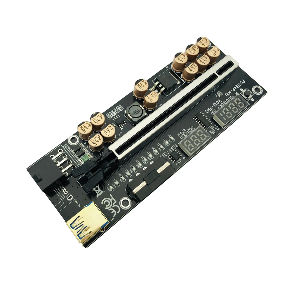 Tarjeta elevadora VER018 PRO PCI-E X16 negra, Cable USB3.0 018 PLUS PCI Express 1X a 16X, extensor, adaptador PCIe para minería GPU BTC - imagen 2