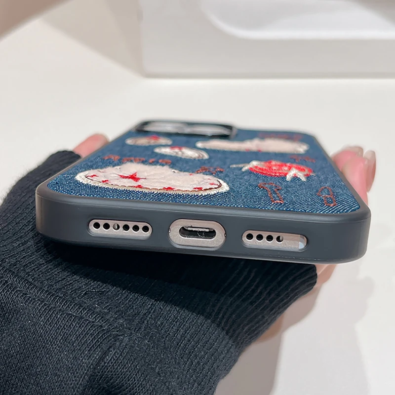 Funda protectora para teléfono Apple con bordado 3D de vaquero a la moda para iPhone 17 Pro Max 16 15 14 13 - imagen 5